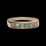 14K / 18K Yellow Gold Bezel Set Diamond Band Size 5 3/4