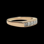 14K / 18K Yellow Gold Bezel Set Diamond Band Size 5 3/4