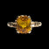 10K Yellow Gold Emerald Cut Synthetic Yellow Sapphire Ring Size 6
