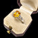 10K Yellow Gold Emerald Cut Synthetic Yellow Sapphire Ring Size 6