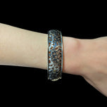 Zina of Beverly Hills Lattice Pattern Modernist Hinge Bangle / Bracelet