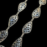 Zina Beverly Hills Designer Sterling Silver Openwork Floral Panel Necklace