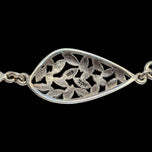 Zina Beverly Hills Designer Sterling Silver Openwork Floral Panel Necklace