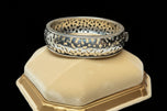 Zina of Beverly Hills Lattice Pattern Modernist Hinge Bangle / Bracelet